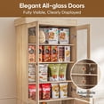 thumbnail image 5 of 71" Tall Farmhouse Kitchen Pantry – Large Storage Cabinet with Glass Doors & Adjustable Shelves, Versatile Wood Hutch for Living Room & Dining Room, Brown, 5 of 9