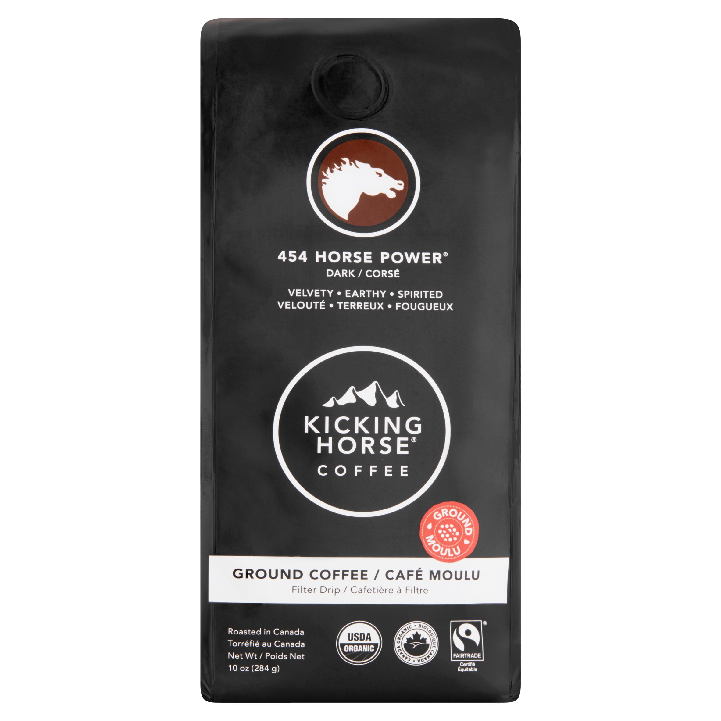 Kicking Horse Coffee 454 Horse Power Dark Ground Coffee, 10 oz, 6 pack