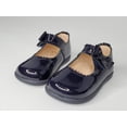 thumbnail image 3 of Navy Patent Cute Bow Scalloped Mary Jane Shoes-Toddler Girl Shoes, 3 of 14