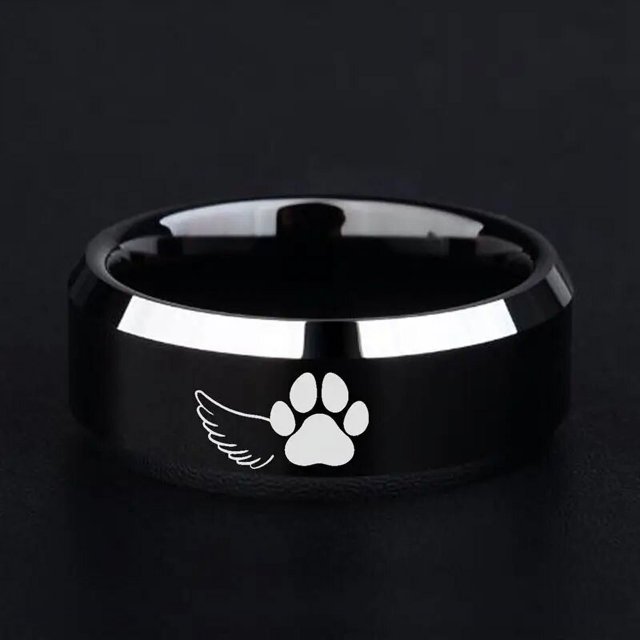 Anillos de titanio de acero inoxidable con patrón de llama de hoja negra Vintage Punk para hombres y mujeres, bandas de boda