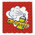 thumbnail image 2 of Ambesonne Graffiti Shower Curtain, Bubbly Colorful Letters, 69"Wx84"L, Vermilion Multicolor, 2 of 4