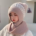 thumbnail image 2 of Winter Beanie Hat Women Slouchy Knit Warm Wool Scarf Integrated Pullover Cute Parent Child Knitted Cap, 2 of 6