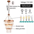 thumbnail image 2 of FETCOI Farmhouse Wood Beaded Chandelier Moder Light Boho Pendant Ceiling Lamp Fixture (5-light), 2 of 9
