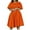 Orange, variant on Ashirexll Evening Dresses for Women, Solid Color Bubble Sleeve Waisted A-Line Large Hem Dresses Black M