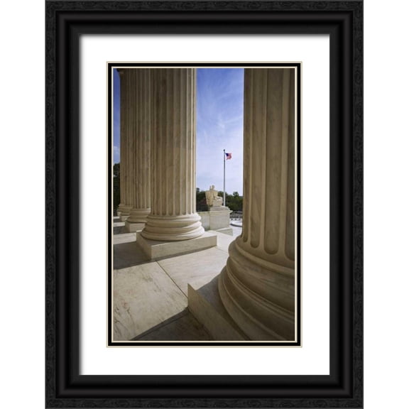 Flaherty, Dennis 13x18 Black Ornate Wood Framed with Double Matting Museum Art Print Titled - Washington DC, Supreme Court Building