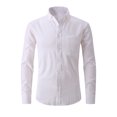 thumbnail image 2 of Borniu Mens Shirts,Long Sleeve Shirts for Men,Casual Buttons Solid With Pocket Turndown Long Sleeve Breathable Shirt Blouse Clearance, 2 of 7