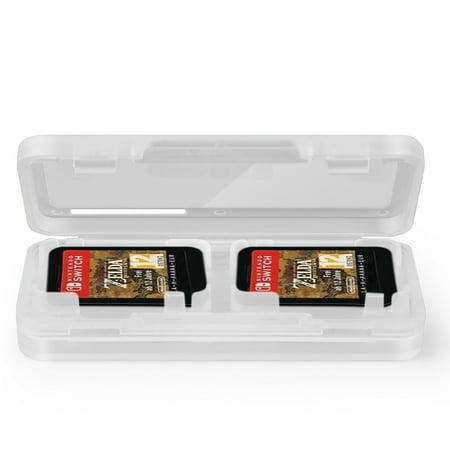Nintendo Switch Game Card Case Holder (2 Pack) - Portable Nintendo Switch Game Card Storage Holds Up to 4 Switch Game Cards / Micro SD Card Protection Accessories Kit (Clear Transparent)