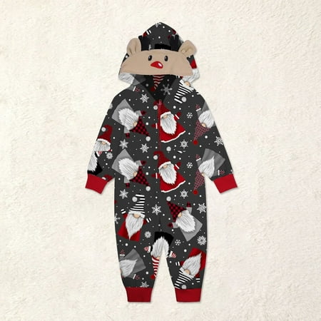 

Christmas Hooded Jumpsuit Pajamas Elk Loungewear Outfits Family Xmas Pjs Matching Sets