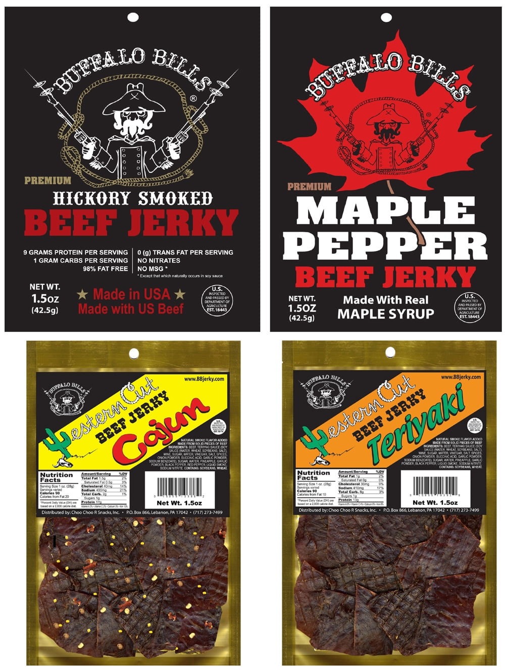 Buffalo Bills 12-pc Beef Jerky Sampler Camo 6-Pack Gift Cooler (12 assorted 1.5oz jerky packs)