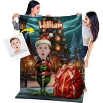 Personalized Photo Blanket, Superhero Blankets for Boys, 6 Year Old Boy Gifts, Kids Customized Blanket with Pictures 30 x 40, Birthday Graduation Ideas for Him, Get Photo Blanket KC22