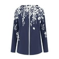 thumbnail image 4 of Stamzod Long Sleeve Hoodies for Women Fall Floral Cropped Zip Up Hoodie Women Business Casual Work Sweatshirt for Women Navy XXL, 4 of 4
