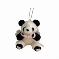 thumbnail image 4 of Plush Panda Charm Keychains Sweet Cute Pendant Car Keyring Phone Decoration Back Clip Fashion Jewelry for Women Girl, 4 of 11