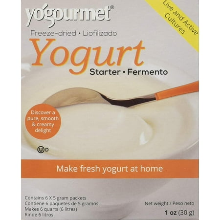 Yo Gourmet Freeze Dried Yogurt Starter - 1 Box Containing 6 Each 5 Gram Packets, Easy and economical. By