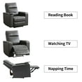 thumbnail image 6 of Bonzy Home Power Electric Recliner Chair, PU Leather Home Theater Seating with Cup Holders, USB Port & Hidden Storage, Single Movie Recliner for Living Room Media Room, Gray, 6 of 7