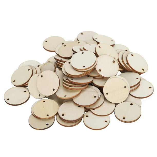 Astillas De Madera Para Bricolaje, Astillas De Madera, Colgantes Redondos En Blanco Para Tableros De Cumpleaños, Tableros De Tareas, Calendarios Para El Hogar ANGGREK Blank Wood Chips