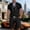 #427-Black, variant on Mens 2 Piece Lace Up Short Sleeve Shirt and Drawstring Shorts Set Casual Beach Outfit for Men Summer Black M Gifts for Father
