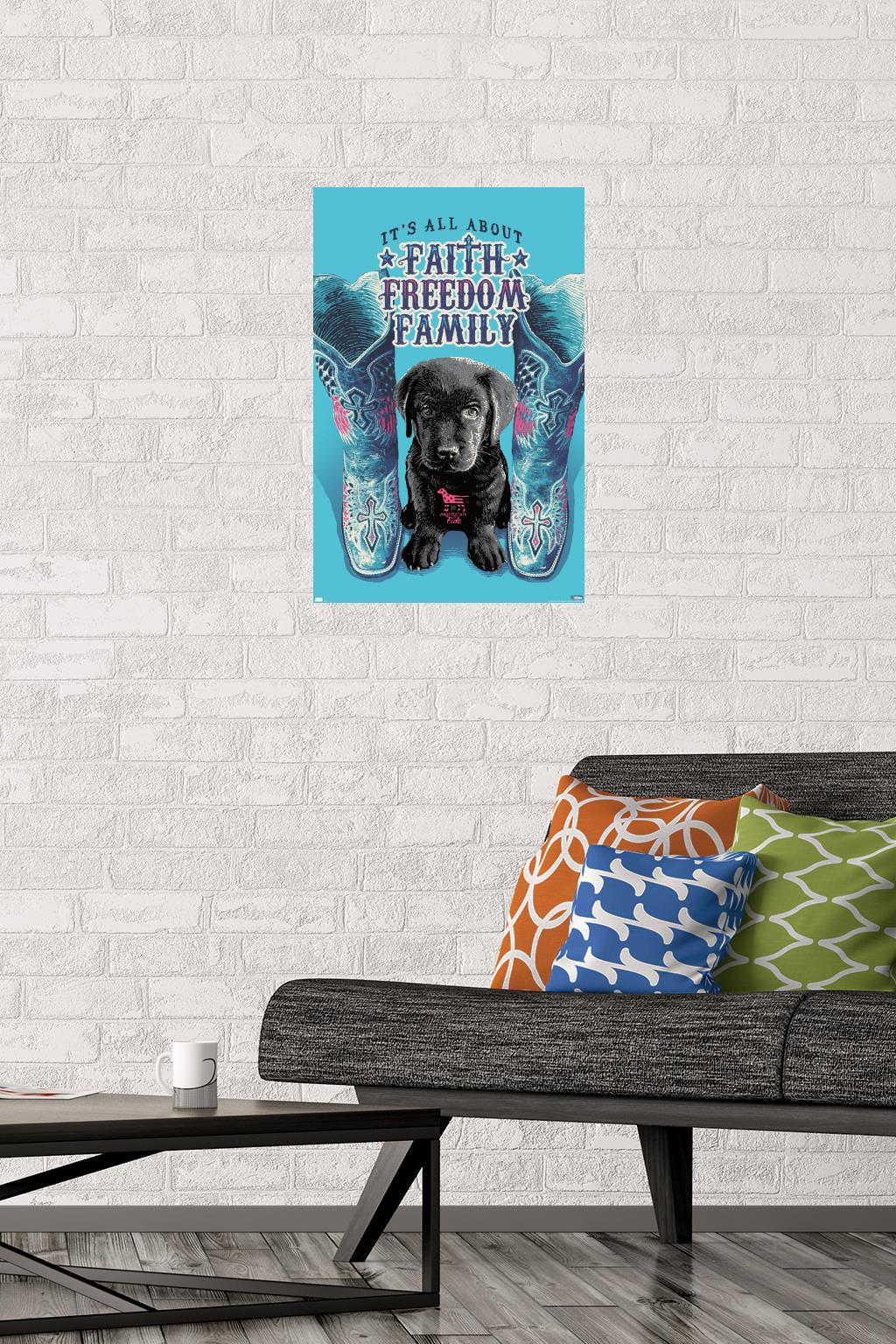 Jim Baldwin - Faith, Freedom, Family Wall Poster, 14.725" x 22.375"
