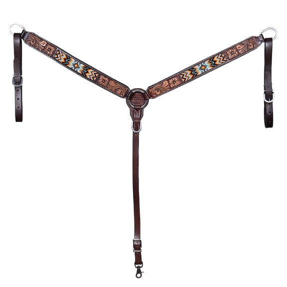 HILASON Western Horse Breast Collar American Leather Floral