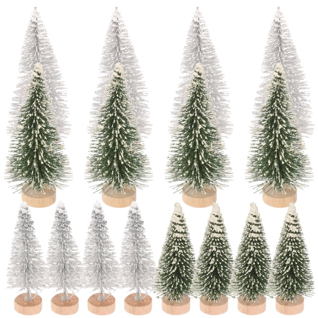 unbranded 16pcs Model Train Tree Small Tree Decoration Flocked Snowflake Landscape Enhancement Crafters Garden Decor