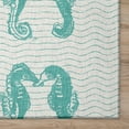 thumbnail image 3 of Addison Rugs Indoor/ Outdoor Surfside Seahorses Washable Rug New Aqua - 2'3" x 7'6", 3 of 5