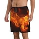 thumbnail image 2 of Balery Fiery Orange Flames Energy Traje de Baño Estilo Hawaiano para Hombre, Shorts de Secado Rápido con Bolsillos-Medium, 2 of 6