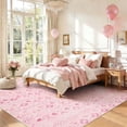 thumbnail image 2 of Bleum Cade Rugs for Living Room 8'x10' Pink Washable Rugs for Bedroom, Printed Romantic Hearts Low Pile Carpet, Ultra Soft Non Slip Durable Large Area Rugs for Mother's Day Gift, 2 of 7