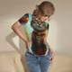 thumbnail image 3 of Balery Riverside Meditating Cat Body de cuello redondo de manga corta para mujer Tops de manga corta Tops básicos-Small, 3 of 7