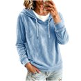 thumbnail image 2 of Miqool Womens Velour Pullover Hoodies Fall Winter Casual Loose Fit Drawstring Long Sleeve Sweatshirt Tops, 2 of 6
