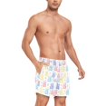 thumbnail image 4 of FORMRS Mens Swim Trunks Mesh Liner Quick Dry Casual Beach Board Shorts with Pockets, Sizes S-2XL, Colorful Gummy Bears Pattern, 4 of 9