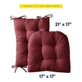 thumbnail image 5 of Sweet Home Collection 2 Piece Tufted Non Slip Rocking Chair Cushion Set Wine, 5 of 5