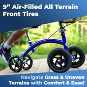 KneeRover Hybrid Knee Walker for Ages 15-65 with Kneecycle and All-Terrain Front Axle Upgrade