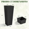 thumbnail image 2 of Homall Set of 2 Indoor/Outdoor Resin Rattan Planters - Elevated Garden Planters for Porch, Patio, Backyard with Drainage Holes & Detachable Trays.(Black 24''), 2 of 7