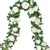 Fake Flowers, Fall Decor - Dienrx Artificial Rose Vine Flower Garland Rose Hanging Vine for Wedding Background Arch Garden Background Decoration, a Simulated Vine