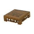 thumbnail image 3 of figatia Traditional Craft Wooden Base Wood Pedestal Stand for Home Office Decoration 14cmx14cmx3.8cm, 3 of 8