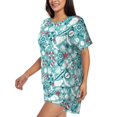 thumbnail image 3 of Womens Pajama Sets With Pocket, Cute seagull lighthouse starfish anchor Lounge Sets Short Sleeve Sleepwear PJ Sets for Women, 3 of 6