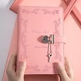 thumbnail image 3 of Diario con candado y llave para niñas Espesar 360 páginas Cuero en forma de corazón Bloqueo Diario Lindo Bloqueado Diarios secretos Cuaderno para mujeres Adultos A5 (rosa, 3 of 4