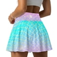 thumbnail image 4 of Yuyamidu Blue Purple Fish Scale Athletic Skorts for Women Gym Workout Running High Waist Skirts with Pockets Novelty Golf Tennic Skirts Sports Clothes Sportwear Size S, 4 of 7
