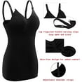 thumbnail image 7 of Women High Elastic Body Shaping Front Buckle Nursing Underwear Camisole Cami Compression Tank Tops Adjustable Straps 2 Pack Black XL, 7 of 7