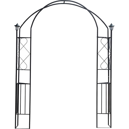 Steel Garden Arch, 8'2" High x 6'7" Wide, Garden Arbor for Various Climbing Plant, Outdoor Garden Lawn Backyard$$Garden & Patio
