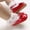 Red, variant on YHAJDS Baby Summer Leather First Walkers with Bow Buckle Rubber Sole Non Slip
