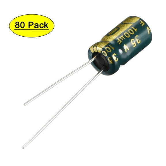 Uxcell 6.3x11mm 100uF 35V Low ESR Aluminum Radial Electrolytic Capacitors 80 Pack