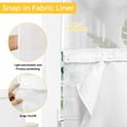 thumbnail image 6 of Eucalyptus Leaves Daisy No Hook Shower Curtain with Snap in Liner Summer Farmhouses Wood Grain Waterproof Bathroom Shower Curtain with See Through Top Window for Bathtub 72" x 78", 6 of 9