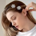 thumbnail image 4 of Sparkly Rhinestone Snowflake Hair Clip, Metal Alligator Design, Festive Accessory for Christmas Parties, 4cm Diameter, 4 of 6