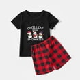 thumbnail image 4 of Pyjama familial assorti de Noël - Design exclusif avec mes 3 Snowmies - Ensemble Pyjama noir, 4 of 5
