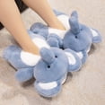 thumbnail image 4 of Jiibva Cartoon Elephant Animal Slippers, Winter Warm Plush Slippers, Non-Slip Soft Plush Indoor Slides Fuzzy House Shoes for Women, Man, 4 of 7