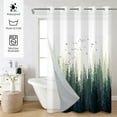 thumbnail image 2 of MIZHONA Green Shower Curtain with Snap in Liner,Nature Forest Fabric Bathroom Curtain,71"× 86", 2 of 6