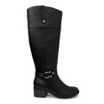 thumbnail image 3 of KAREN SCOTT Womens Black Buckle Accent Stretch Round Toe Block Heel Zip-Up Heeled Boots 7.5 M, 3 of 4