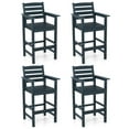 thumbnail image 1 of Gymax Patio Bar Stools Set of 4 Tall Adirondack Chair w/ Backrest Armrests & Footrests Navy, 1 of 9
