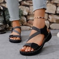 thumbnail image 2 of IWRICH Orthopedic Wedge Sandals for Women Dressy Summer Comfortable Walking Wide Width Sandals Arch Support Ankle Strap Sport Open Toe Platform Footwear Black 9.5, 2 of 9