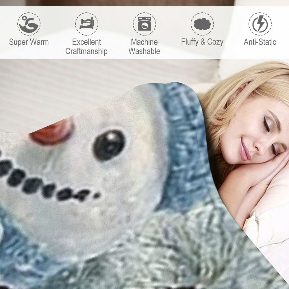 Pratyus Snowman Flannel Throw Blanket for Couch Sofa Bed, Christmas Home Decor, All Seasons Long-lasting Blanket 60x80in